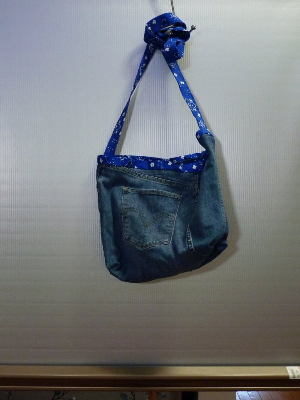 Handmade one of a kind Upcycled Denim Shoulder/Crossbody Bag